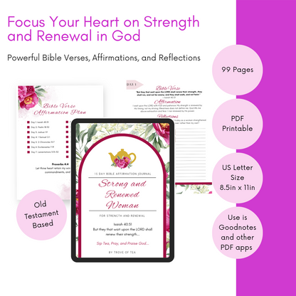 Strong and Renewed Woman Guided Prayer Journal (Digital Download)