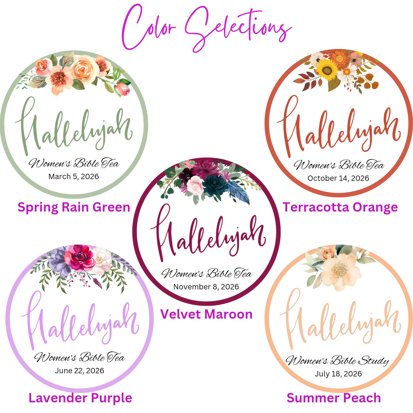 Hallelujah Floral Scripture Tea Bags for Women's Conference and Prayer Circle (Set of 20)