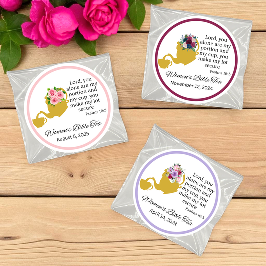 Teapot and Teacup Women's Bible Study Tea Bag Favor (Set of 20)