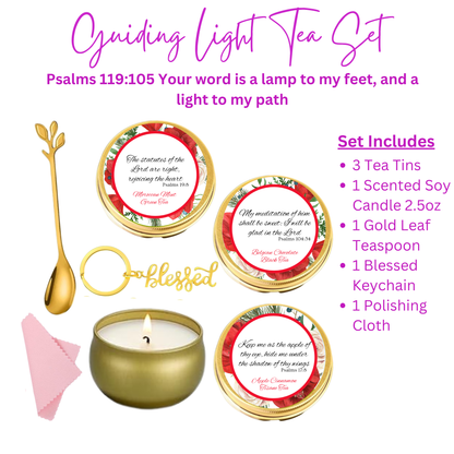 Guiding Light Bible Verse Tea Tin Gift Set