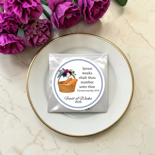 Feast of Weeks: Biblical Scripture Tea Bags for Religious Tea Party Favors (Set of 20)