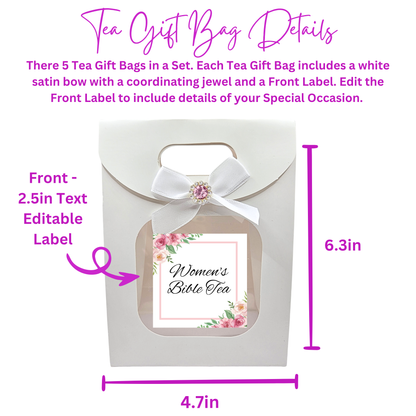 Personalized Womens Ministry Gifts for Ladies Tea Party in Pink (Set of 5)