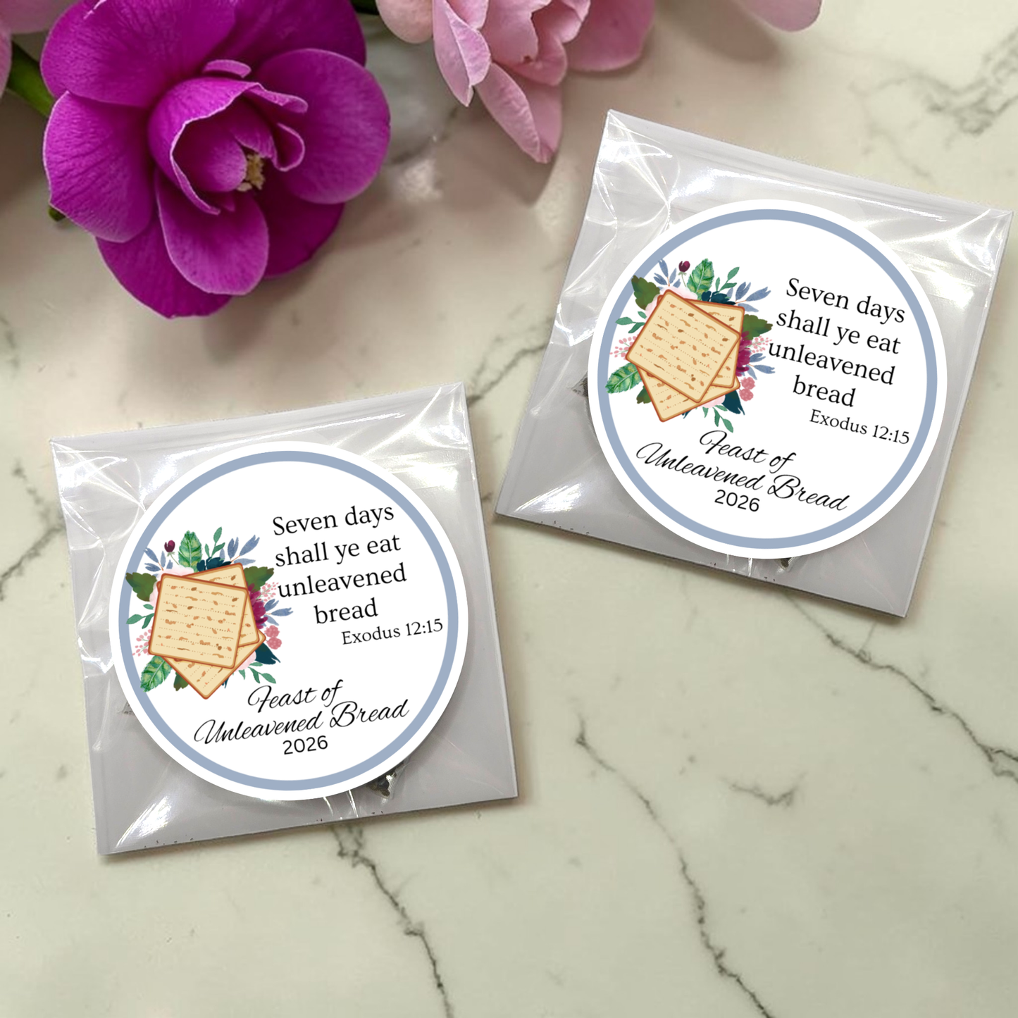 Feast of Unleavened Bread Bible Verse Tea Favors (Set of 20)