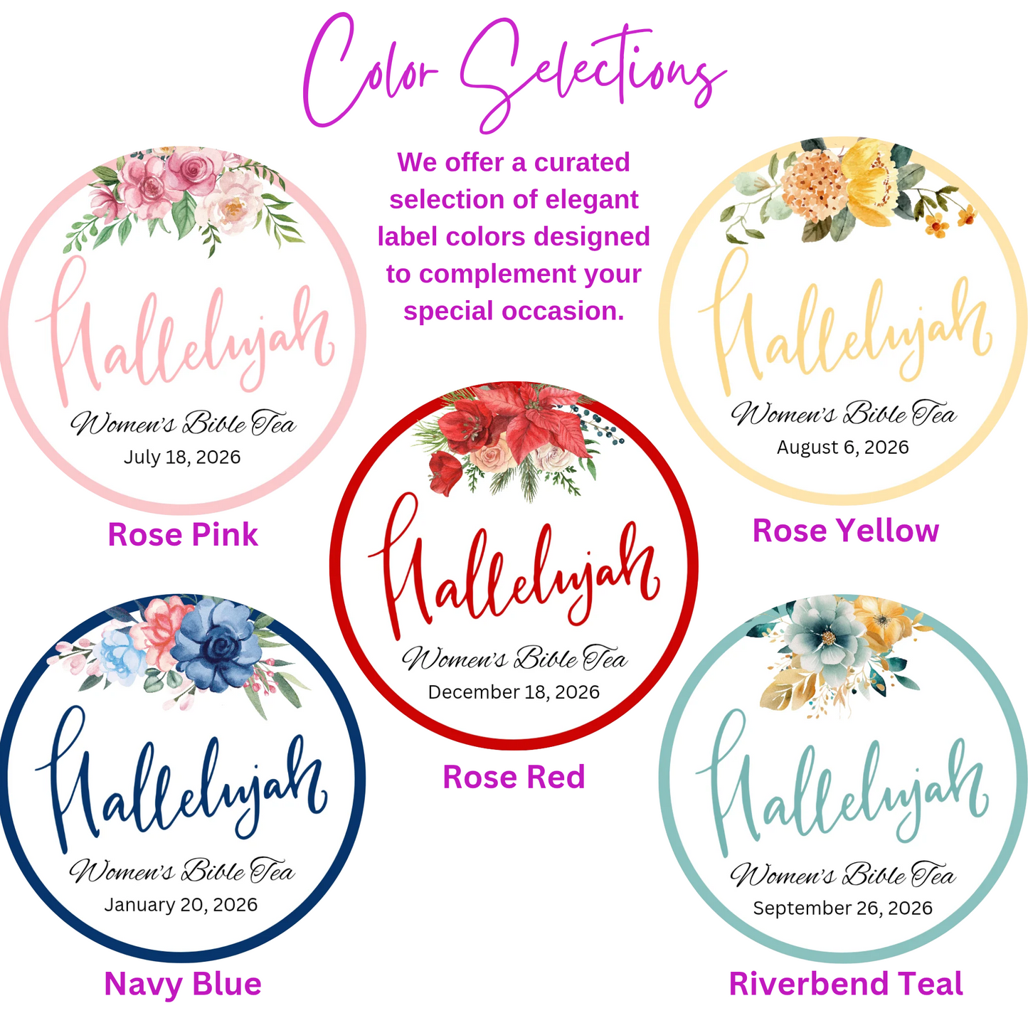 Hallelujah Floral Scripture Tea Bags for Women's Conference and Prayer Circle (Set of 20)