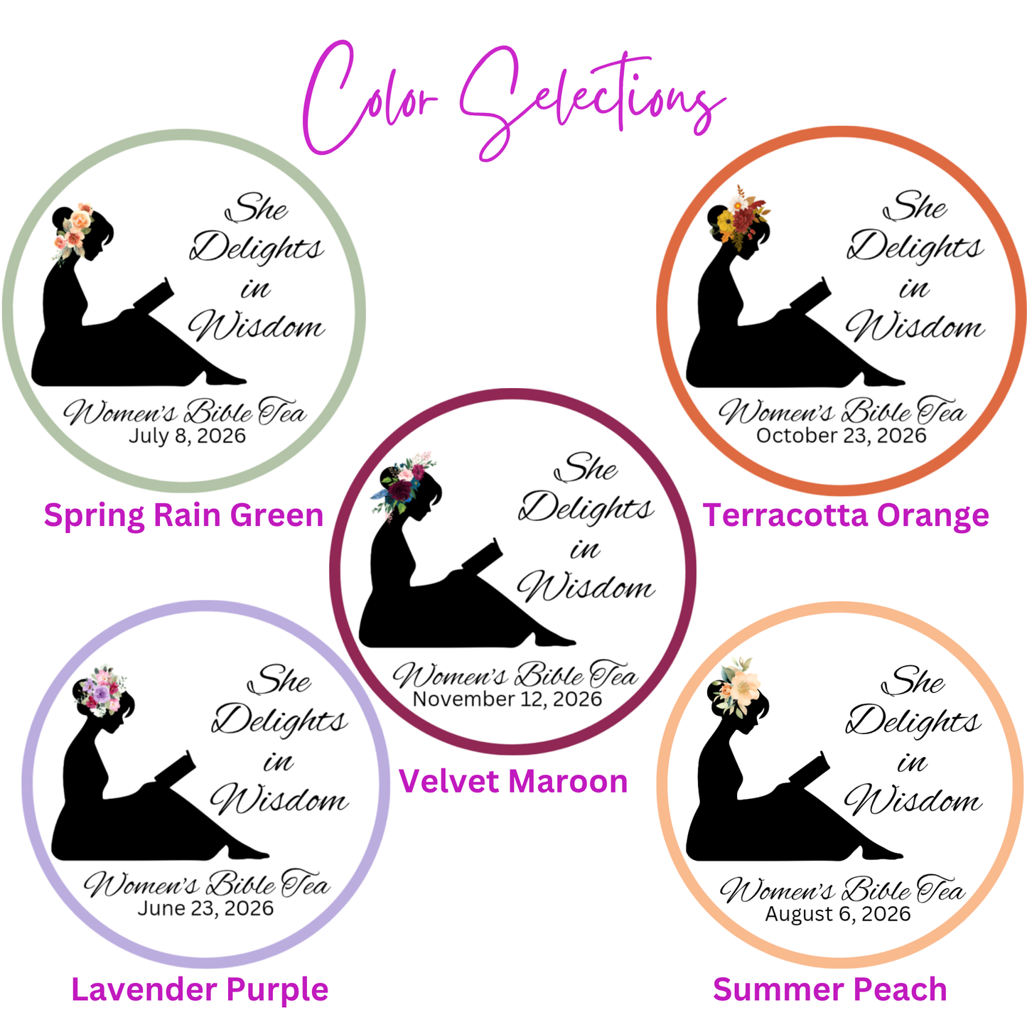 Wise Woman of God Silhouette Bible Tea Favors (Set of 20)