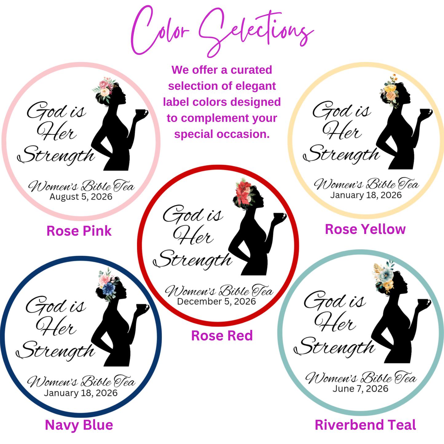 Godly Woman Silhouette Spiritual Tea Bag Favors (Set of 20)