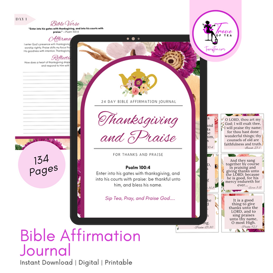 Thanksgiving and Praise Gratitude and Prayer Journal Printable (Digital Download)