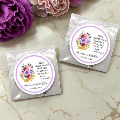 My Cup Runneth Over Bible Tea Bag Favors for Prayer Circle  (Set of 20)