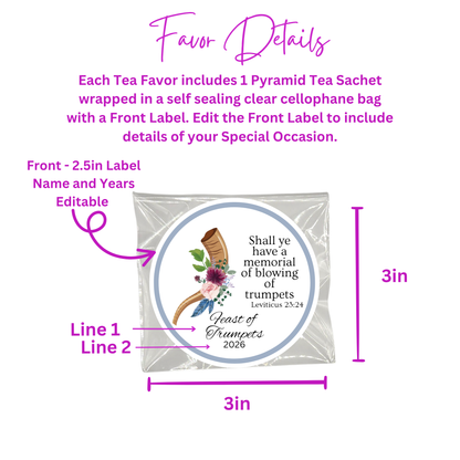 Feast of Trumpets: Bible and Tea Favors  (Set of 20)