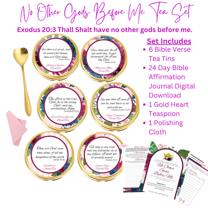 No Other Gods Before Me Bible Verse Tins of Tea Gift Set