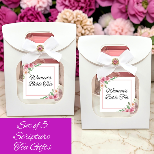 Personalized Womens Ministry Gifts for Ladies Tea Party in Pink (Set of 5)